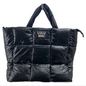 Lulu Mac Matte Black Large Puffer Metallic Handbag